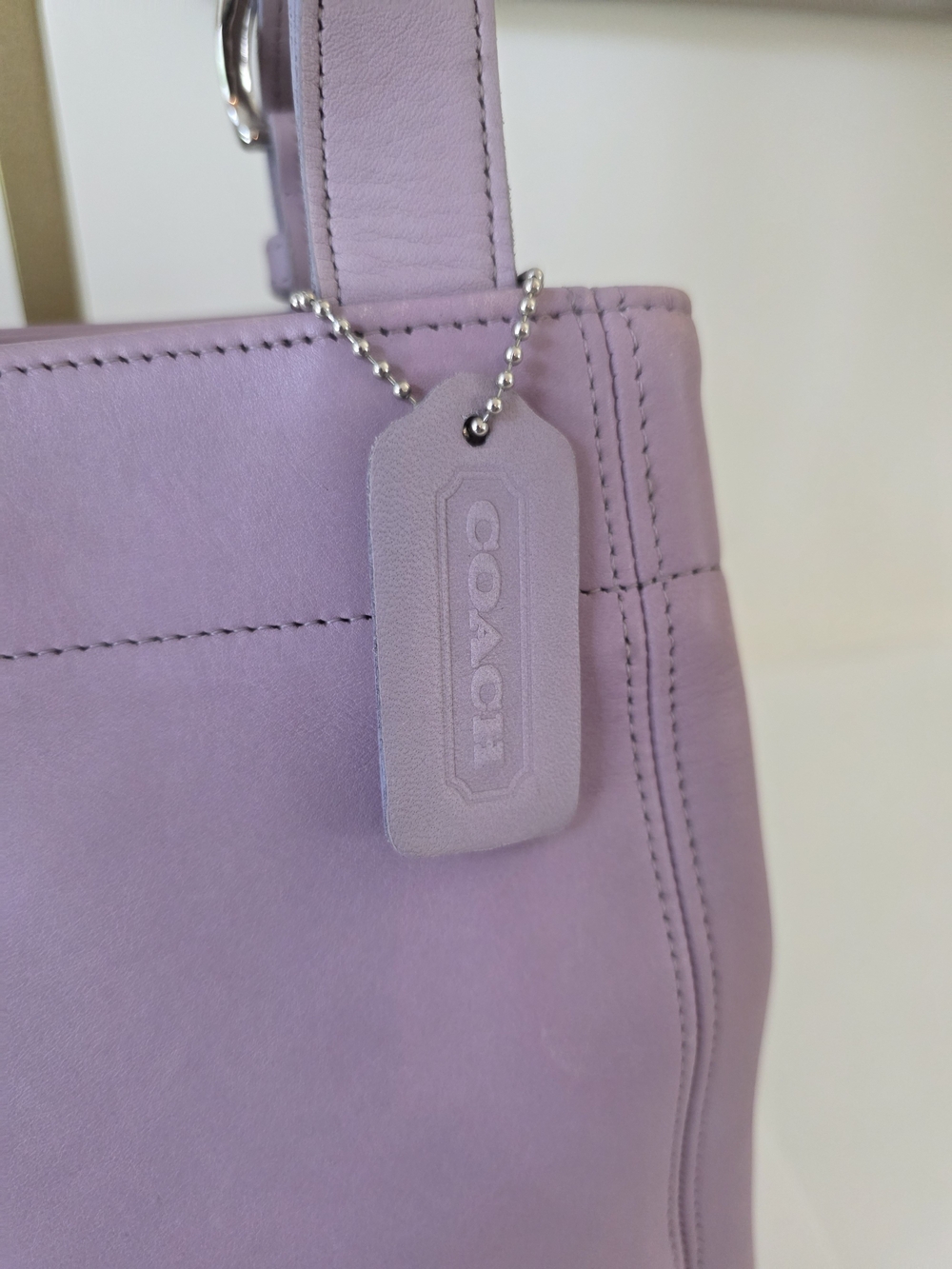 Vintage Coach Soho Buckle Shoulder Bag Lilac Lavender Glove Tanned Leather Y2k - Picture 9 of 15